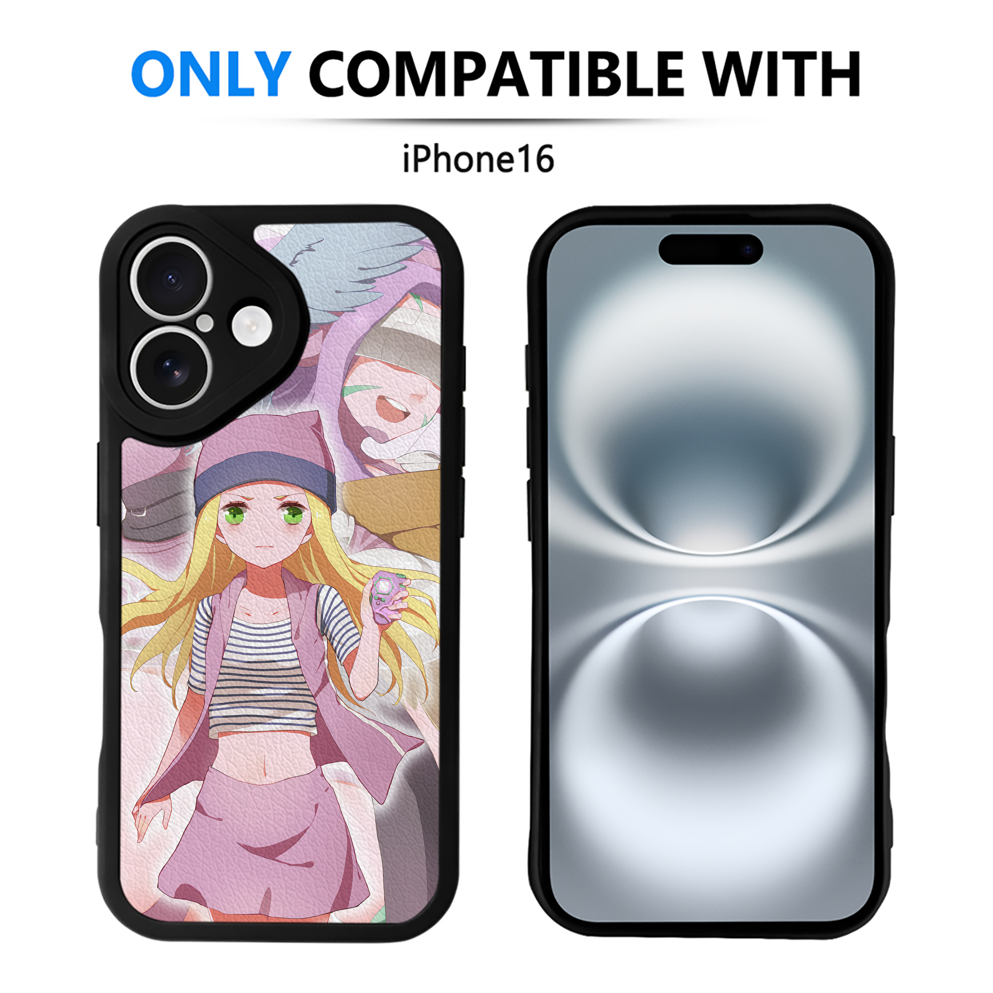 （画像用） Digimon デジタルモンスター/デジモン 【iPhone 16シリーズ対応】シリコンスマホケース（レザー調） 材質：シリコン